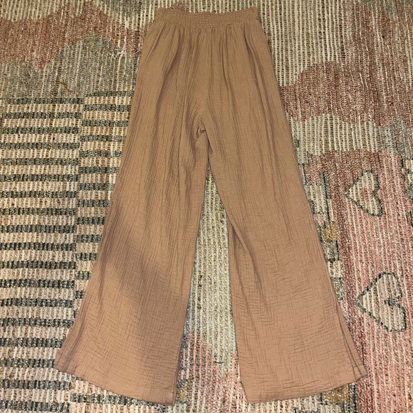 Arie Wide Leg Flowy Beach Pants With Ankle Slit Size Small - Picture 2 of 2